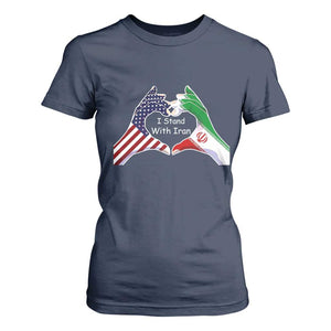 I Stand With Iran T Shirt For Women Support Iranian People For Peace TS12 Navy Print Your Wear