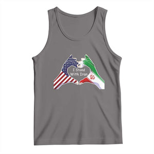 I Stand With Iran Tank Top Support Iranian People For Peace TS12 Deep Heather Print Your Wear
