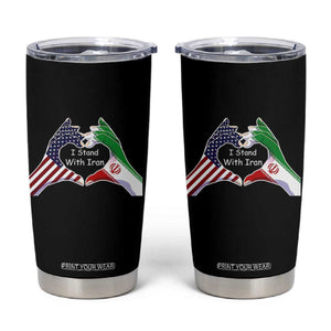 I Stand With Iran Tumbler Cup Support Iranian People For Peace TS12 Black Print Your Wear