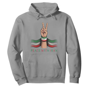 Peace With Iran Hoodie Support Iranian People For Peace TS12 Sport Gray Print Your Wear
