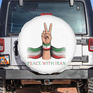 Peace With Iran Spare Tire Cover Support Iranian People For Peace TS12 No hole White Print Your Wear