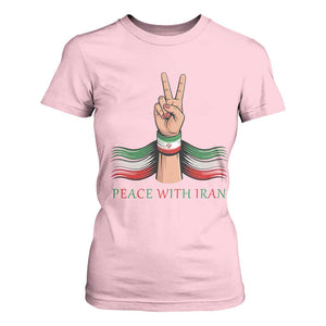 Peace With Iran T Shirt For Women Support Iranian People For Peace TS12 Light Pink Print Your Wear
