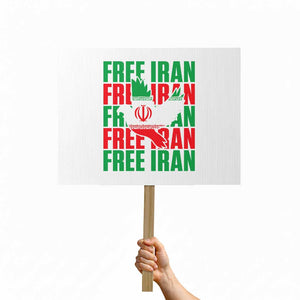 Freedom Dove Flag Protest Sign Peaceful Iran Support TS12 Horizontal 18" × 24" White Print Your Wear