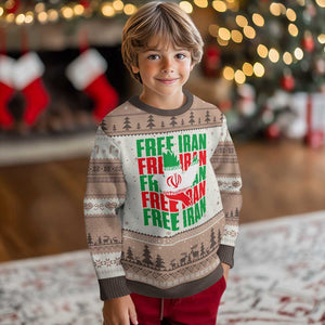 Freedom Dove Flag Ugly Christmas Sweater Peaceful Iran Support TS12 Mocha Mousse Print Your Wear