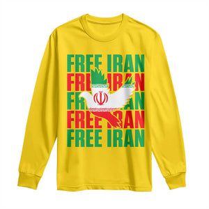 Freedom Dove Flag Long Sleeve Shirt Peaceful Iran Support TS12 Daisy Print Your Wear