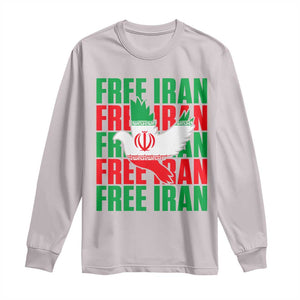 Freedom Dove Flag Long Sleeve Shirt Peaceful Iran Support TS12 Ice Gray Print Your Wear