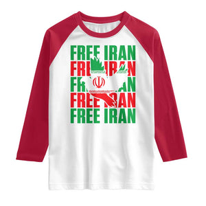 Freedom Dove Flag Raglan Shirt Peaceful Iran Support TS12 White Red Print Your Wear