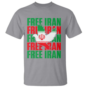 Freedom Dove Flag T Shirt Peaceful Iran Support TS12 Sport Gray Print Your Wear