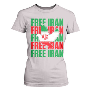 Freedom Dove Flag T Shirt For Women Peaceful Iran Support TS12 Ice Gray Print Your Wear