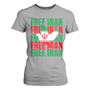 Freedom Dove Flag T Shirt For Women Peaceful Iran Support TS12 Sport Gray Print Your Wear