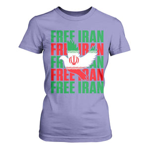 Freedom Dove Flag T Shirt For Women Peaceful Iran Support TS12 Violet Print Your Wear