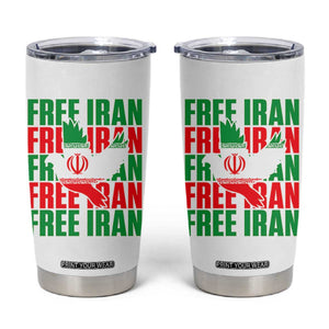 Freedom Dove Flag Tumbler Cup Peaceful Iran Support TS12 White Print Your Wear