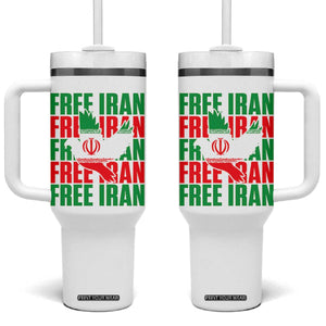 Freedom Dove Flag Tumbler With Handle Peaceful Iran Support TS12 One Size: 40 oz White Print Your Wear