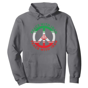 Peace With Iran Hoodie Not War In Middle East TS12 Charcoal Print Your Wear