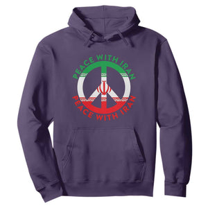 Peace With Iran Hoodie Not War In Middle East TS12 Purple Print Your Wear