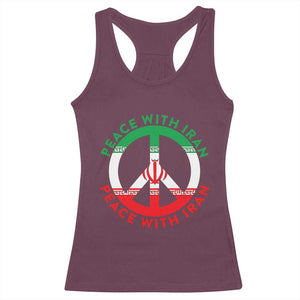 Peace With Iran Racerback Tank Top Not War In Middle East TS12 Maroon Print Your Wear