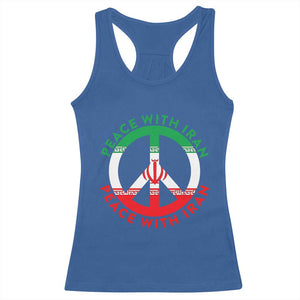 Peace With Iran Racerback Tank Top Not War In Middle East TS12 Royal Blue Print Your Wear