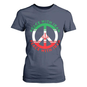 Peace With Iran T Shirt For Women Not War In Middle East TS12 Navy Print Your Wear