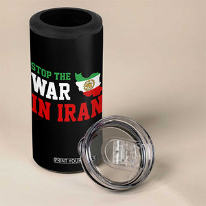 Stop The War In Iran 4 in 1 Can Cooler Tumbler Iran Freedom Protest TS12 Print Your Wear