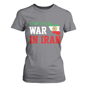 Stop The War In Iran T Shirt For Women Iran Freedom Protest TS12 Charcoal Print Your Wear