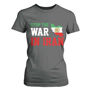 Stop The War In Iran T Shirt For Women Iran Freedom Protest TS12 Dark Heather Print Your Wear