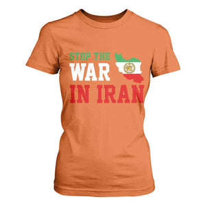 Stop The War In Iran T Shirt For Women Iran Freedom Protest TS12 Orange Print Your Wear