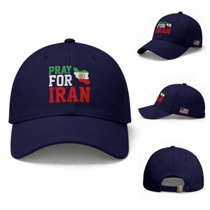 Pray For Iran Baseball Cap Anti War Protest Apparel Gift TS12 Baseball Cap Universal Fit Dark Blue Print Your Wear