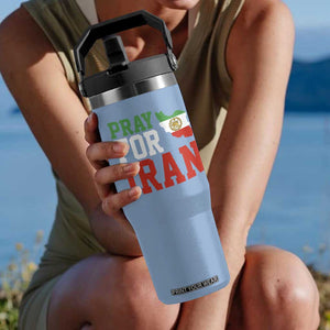 Pray For Iran Flip Straw Tumbler Anti War Protest Apparel Gift TS12 One Size: 30 oz Light Blue Print Your Wear