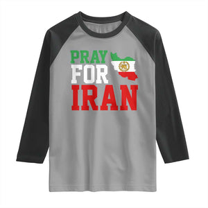 Pray For Iran Raglan Shirt Anti War Protest Apparel Gift TS12 Sport Gray Black Print Your Wear