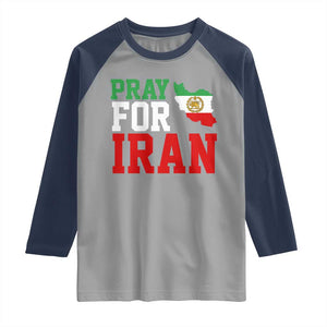Pray For Iran Raglan Shirt Anti War Protest Apparel Gift TS12 Sport Gray Navy Print Your Wear