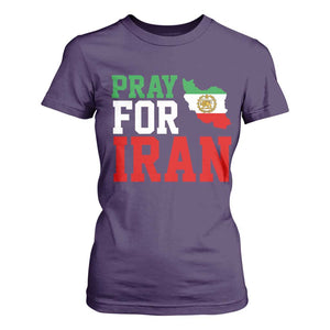 Pray For Iran T Shirt For Women Anti War Protest Apparel Gift TS12 Purple Print Your Wear