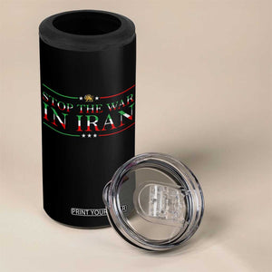 Stop The War In Iran 4 in 1 Can Cooler Tumbler Anti War Protest TS12 Print Your Wear