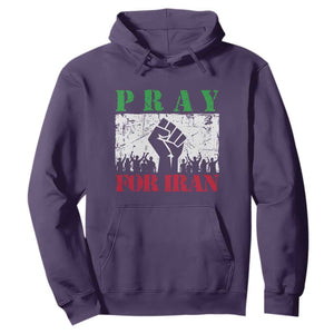 Pray For Iran Hoodie Support Iranian People Peace TS12 Purple Print Your Wear