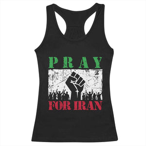 Pray For Iran Racerback Tank Top Support Iranian People Peace TS12 Black Print Your Wear