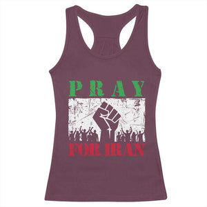 Pray For Iran Racerback Tank Top Support Iranian People Peace TS12 Maroon Print Your Wear