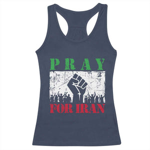Pray For Iran Racerback Tank Top Support Iranian People Peace TS12 Navy Print Your Wear
