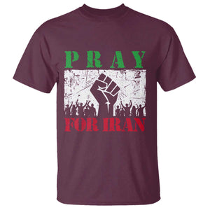 Pray For Iran T Shirt Support Iranian People Peace TS12 Maroon Print Your Wear