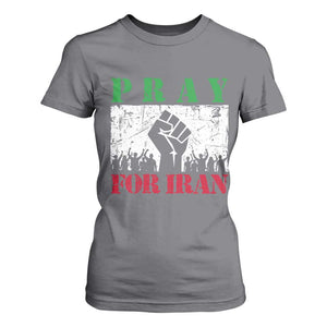 Pray For Iran T Shirt For Women Support Iranian People Peace TS12 Charcoal Print Your Wear
