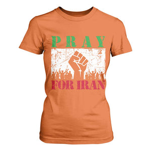 Pray For Iran T Shirt For Women Support Iranian People Peace TS12 Orange Print Your Wear