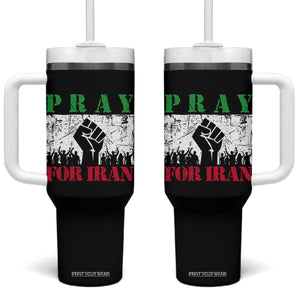 Pray For Iran Tumbler With Handle Support Iranian People Peace TS12 One Size: 40 oz Black Print Your Wear
