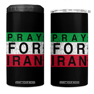 Pray For Iran 4 in 1 Can Cooler Tumbler Support Peace For Iran TS12 One Size: 16 oz Black Print Your Wear