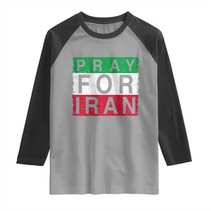 Pray For Iran Raglan Shirt Support Peace For Iran TS12 Sport Gray Black Print Your Wear