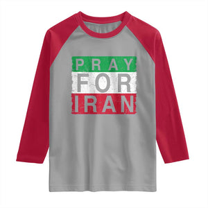 Pray For Iran Raglan Shirt Support Peace For Iran TS12 Sport Gray Red Print Your Wear