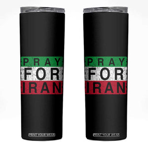 Pray For Iran Skinny Tumbler Support Peace For Iran TS12 Black Print Your Wear
