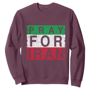 Pray For Iran Sweatshirt Support Peace For Iran TS12 Maroon Print Your Wear