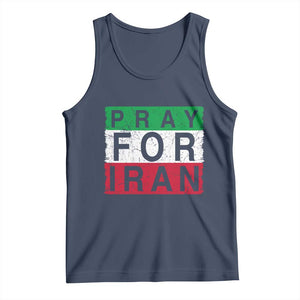 Pray For Iran Tank Top Support Peace For Iran TS12 Navy Print Your Wear