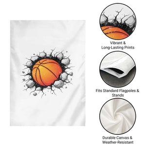 Funny Basketball Bursting Through Wall Garden Flag Sports Fan Gift TS12 Print Your Wear