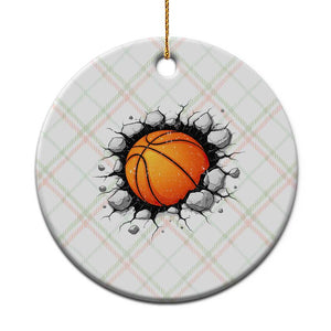 Funny Basketball Bursting Through Wall Ceramic Ornament Sports Fan Gift TS12 1pc Christmas Plaid Print Your Wear