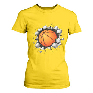 Funny Basketball Bursting Through Wall T Shirt For Women Sports Fan Gift TS12 Daisy Print Your Wear