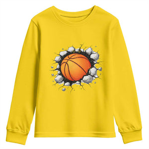Funny Basketball Bursting Through Wall Youth Sweatshirt Sports Fan Gift TS12 Daisy Print Your Wear